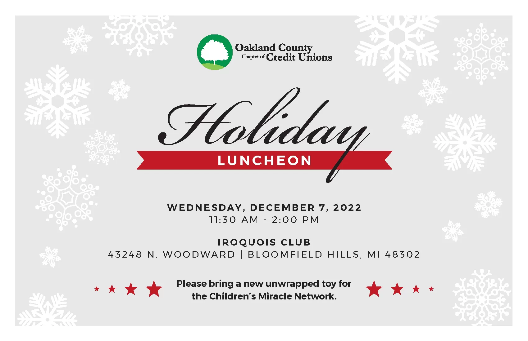 holiday lunch save the date
